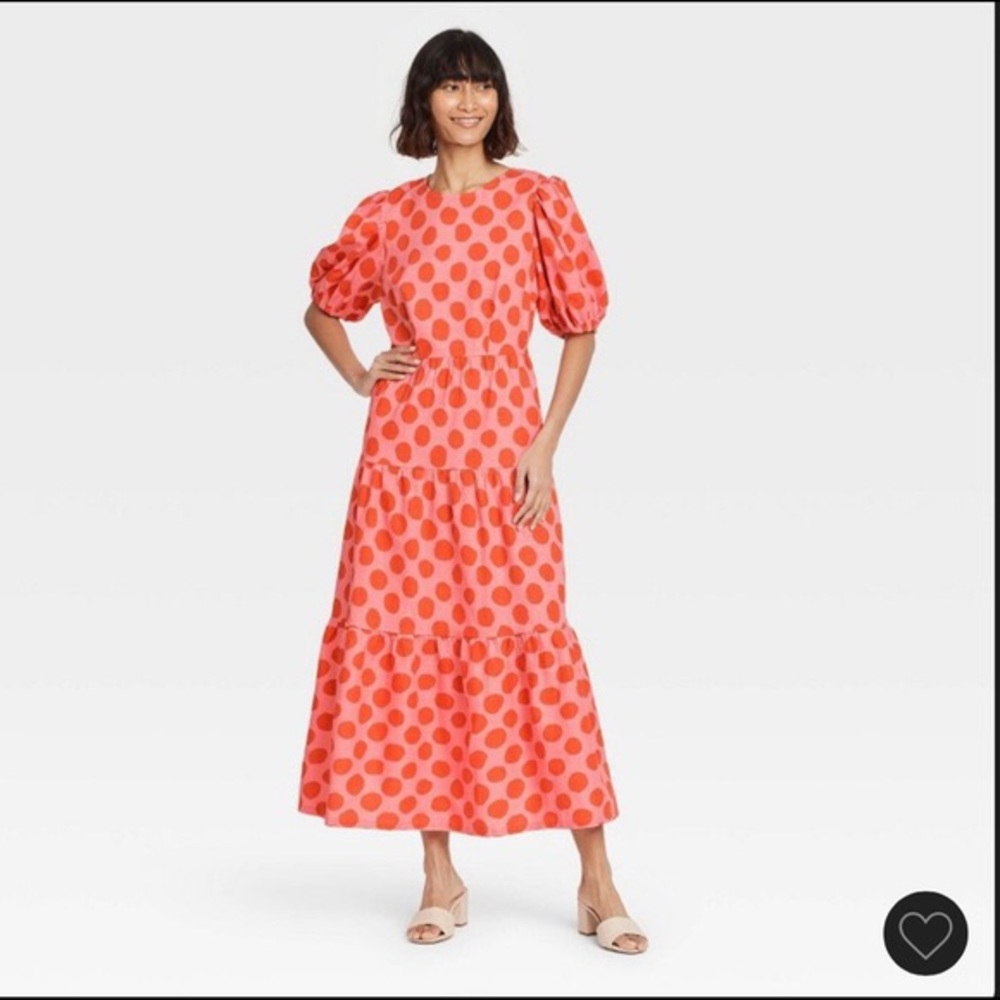 Pink Polka Dot Maxi Dress